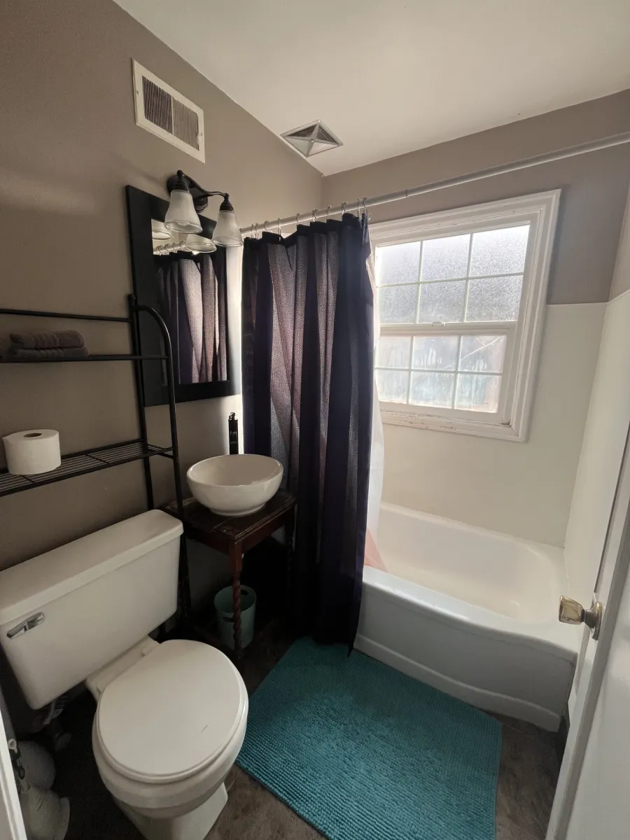 Bathroom in the right unit of the JTH duplex