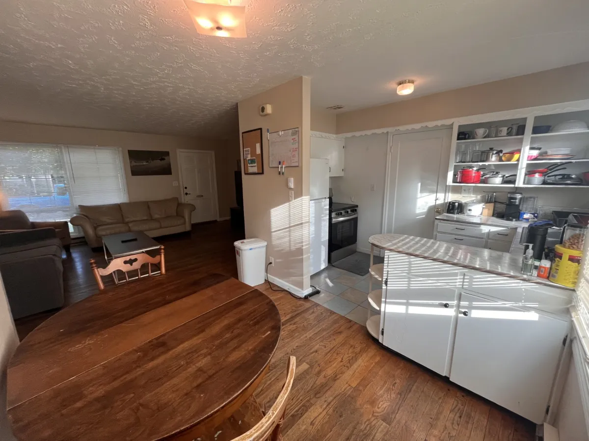 Dining room and kitchen in the right unit of the JTH duplex
